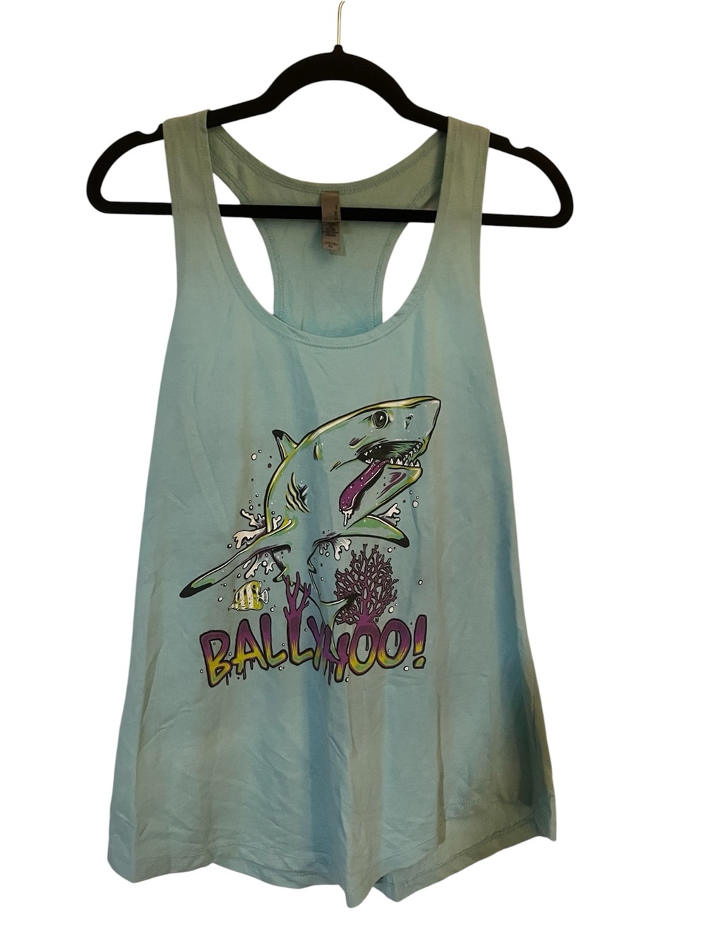 Ballyhoo Band Tank Top in Light Aqua